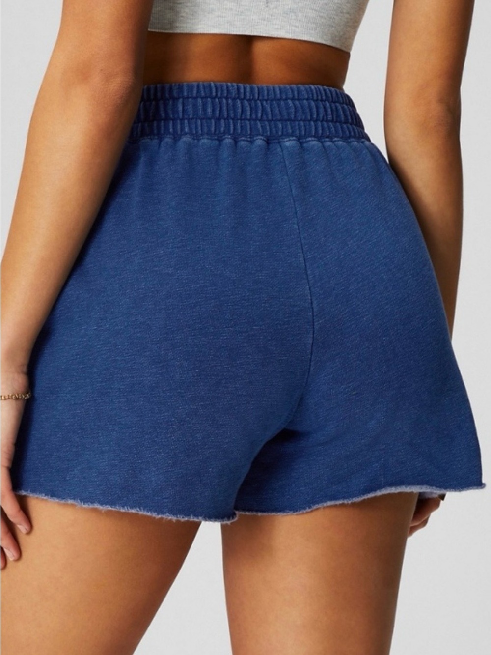Fabletics Terry Navy Blue Roll-Cuff Athletic Shorts size Large